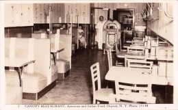 NEW YORK : CANOPY RESTAURANT - AMERICAN And ITALIAN FOOD / JUKE BOX ! - CARTE VRAIE PHOTO / REAL PHOTO - 1949 (t-933) - Wirtschaften, Hotels & Restaurants