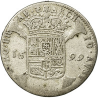 Monnaie, Pays-Bas Espagnols, BRABANT, Escalin, 1699, Anvers, B, Argent, KM:119.1 - Andere & Zonder Classificatie