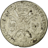 Monnaie, Pays-Bas Espagnols, BRABANT, 4 Patards, 1698, Anvers, TB+, Argent - Other & Unclassified