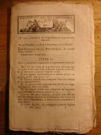 BULLETIN DES LOIS N°95 De JUILLET 1801 (THERMIDOR AN IX) - ORGANISATION GENDARMERIE NATIONALE - FOIRE D´ AGEN - Decrees & Laws