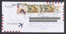 CUBA REGISTERED COVER WITH MUSSEL MOLLUSC STAMPS SENT TO SPAIN - Cartas & Documentos