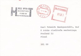 K7152 - Slovakia (1994) 850 00 Bratislava 5 (post Office Franking Machine); Letter, Tariff: 3,00 SKK - Lettres & Documents