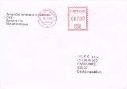 K7153 - Slovakia (2003) 830 00 Bratislava 3 (post Office Franking Machine); Letter, Tariff: 7,00 SKK - Briefe U. Dokumente