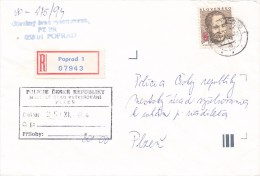 K7159 - Slovakia (1994) 058 01 Poprad 1 (letter To Czech Rep.), Tariff: 8,00 SKK - Storia Postale