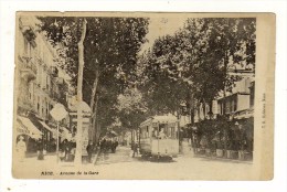 Cpa NICE Avenue De La Gare - Transport Urbain - Auto, Autobus Et Tramway