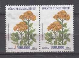 Turkije 2001 Mi Nr 3273 Flower, Kruiden Blok Van 2 Gestempeld - Used Stamps