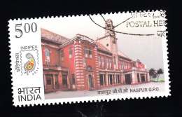 INDIA, 2010, FINE USED, First Day Cancelled. Postal Heritage Buildings, Architecture,  NAGPUR G.P.O, 1 V - Oblitérés