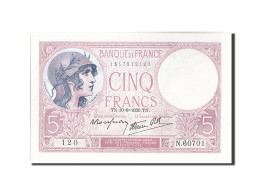 Billet, France, 5 Francs, 5 F 1917-1940 ''Violet'', 1939, 1939-08-10, SPL+ - 5 F 1917-1940 ''Violet''