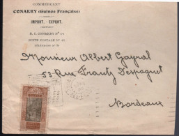 Lettre De La Guinée Conakry 2 MARS 35 Flamme Daguin =o " Guinée Française Pays Des Fruits.... - Brieven En Documenten