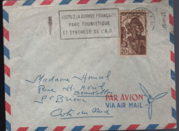 Lettre De La Guinée Conakry RP 5-8 1956 Flamme =o "Visitez La Guinée Française Parc Touristique Et Synthese De L´A.O.F. - Covers & Documents