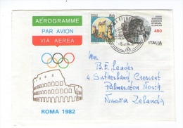 ITALY ITALIA ROMA 1982 VIA AEREA PAR AVION AEROGRAMME ROMA 1983 - BASEL - NOUVA ZELANDA NEW ZEALAND AIRMAIL - Airmail