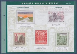 Delcampe - = Sello A Sello, Espagne,  Bloc 5 Timbres Neufs Retirages Lieux, Lugares De España Andalucia Hoja L-1 Feuillet 236699 - Blocks & Kleinbögen
