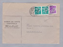 Schweiz Portofreiheit 1945-02-24 Bellelay Brief Mit Zu#14ayx2+15ay Glattes Kreide Papier Gr#414 - Vrijstelling Van Portkosten