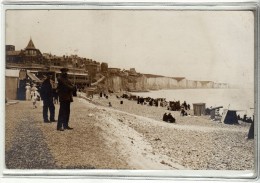 SOMME - ONIVAL AULT TREPORT - VUE SUR LA PLAGE ET FALAISE - CARTE PHOTO - Onival