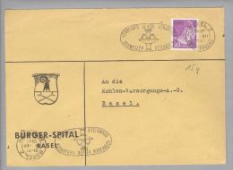 Schweiz Portofreiheit 1943-07-24 Basel2 Brief Gr#502 10Rp. Glattes Kreidepapier - Franchise