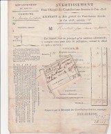 CONTRIBUTIONS DIRECTES DE L'AN 1818  -COMMUNE DE SOURCIEUX PAR L"ARBRESLE -RHONE - Ohne Zuordnung