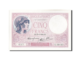 Billet, France, 5 Francs, 5 F 1917-1940 ''Violet'', 1939, 1939-07-27, SPL+ - 5 F 1917-1940 ''Violet''