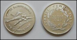 AC - 1992 WINTER OLYMPIC GAMES ALBERTVILLE FRANCE 20 000 TL, PROOF UNC TURKEY - Turkey