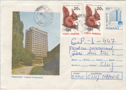 39093- TIMISOARA- CONTINENTAL HOTEL, COVER STATIONERY, 1995, ROMANIA - Hôtellerie - Horeca