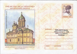 39095- DEALU MONASTERY, COVER STATIONERY, 2001, ROMANIA - Abbeys & Monasteries