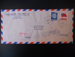 Taiwan Lettre Recommande De Taipei 1979 Pour Zurich - Storia Postale