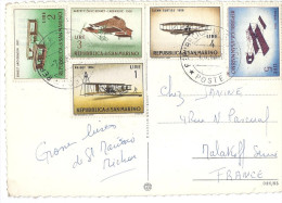 Série Avions TIMBRES Postes Oblitérés SAN MARINO Cachet Glenn Curtiss Wright Ernest Archdeacon Bonnet Labran - Storia Postale