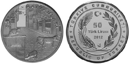 AC - STRAY ANIMALS DOGS, CATS COMMEMORATIVE SILVER COIN TURKEY 2012 PROOF - UNCIRCULATED - Turchia