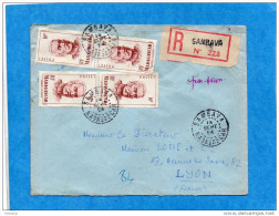 MARCOPHILIE-lettre-  REC-Madagascar - Cad-Sambava- 1954-4-stamps Gal Duchesne-pour Françe - Brieven En Documenten