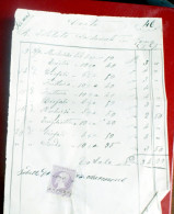 ITALIA REGNO ,1871, RICEVUTA CON MARCA DA BOLLO CENT 5 , VEII - Fiscale Zegels