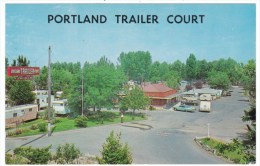 Portland Oregon, Portland Trailer Court, Mobil Homes Autos, C1950s Vintage Postcard - Portland