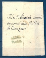 1825 - 63 , CORUÑA, ENVUELTA CIRCULADA ENTRE PUEBLA DE CARAMIÑAL Y CANGAS , MARCA TIZÓN Nº 1 - ...-1850 Prefilatelia