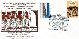 Greece- Cover W/ "2nd Special Meeting Of National Olympic Committees Members And Staff" [Ancient Olympia 24.7.1979] Pmrk - Flammes & Oblitérations