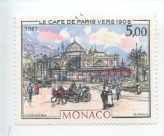 Timbre 1983 Monaco : Le Café De Paris Vers 1905 H. Clerissi Pinx Slania Sc (neuf) - Bar & Ristoranti