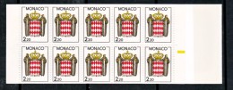 Monaco Carnet  1   Repère Jaune Non Plié Armoiries Neuf ** TB  MNH Sin Charnela  Faciale 3.35 - Libretti