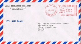 17176. Carta Aerea SUGINAMI MINAMI (Tokio) Japon 1991. Franqueo Mecanico - Cartas & Documentos