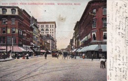 Trolleys On Main Street From Harrington Corner Worcester Massachusetts 1905 - Worcester