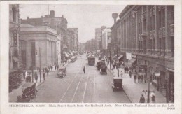 Trolleys On Main Street Looking South From Railroad Arch Springfield Massachusetts - Springfield