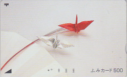Carte Prépayée Japon - Jeu ORIGAMI - Cocotte En Papier - Paper Crane Bird Japan Prepaid Fumi Card - 30 - Games