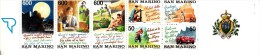 San Marino Booklet Scott #1262a Pane Of 7 Tourism: Crossbowman, Tennis, Motorcycle, Race Car, Couple, Man, Woman - Booklets