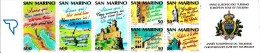 San Marino Booklet Scott #1209a Pane Of 7 Tourism: Statues, Palace, Flag, Map Of Italy, Mt. Titano, Rocca Guaito - Markenheftchen