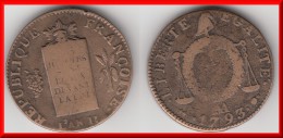 **** 2 SOLS AUX BALANCES 1793 AA METZ - CONVENTION **** EN ACHAT IMMEDIAT !!! - 1792-1975 Convention (An II – An IV)