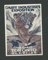 C3-05 CANADA 1929 Toronto Dairy Industries Exposition MLH - Werbemarken (Vignetten)