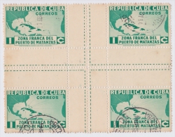 1936-170 CUBA. REPUBLICA. 1936. Ed.278CH. 1c ZONA FRANCA MATANZAS. CENTRO DE HOJA CENTER OF SHEET. USED. - Oblitérés