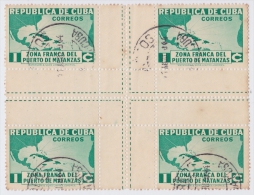 1936-171 CUBA. REPUBLICA. 1936. Ed.278CH. 1c ZONA FRANCA MATANZAS. CENTRO DE HOJA CENTER OF SHEET. USED. - Used Stamps