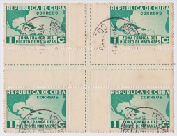1936-171 CUBA. REPUBLICA. 1936. Ed.278CH. 1c ZONA FRANCA MATANZAS. CENTRO DE HOJA CENTER OF SHEET. USED. - Oblitérés