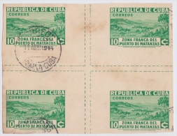 1936-177 CUBA. REPUBLICA. 1936. Ed.283CHs. 10c IMPERF ZONA FRANCA MATANZAS. CENTRO DE HOJA CENTER OF SHEET. USED. - Oblitérés