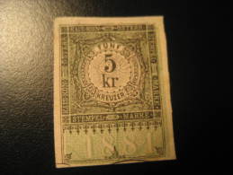 1881 5 Kr Imperforated Kais Kon Osterr Stempel Marke Revenue Fiscal Tax Postage Due Official Austria - Fiscaux