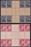 1939-145. CUBA. REPUBLICA 1939 Ed.334-35CH CALIXTO GARCIA CENTRO DE HOJA BLOCK 8. CENTER OF SHEET. MNG NO GUM. - Unused Stamps