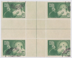 1943-46. CUBA. REPUBLICA 1943 Ed.361CH 1c RETIRO DE COMUNICACIONES CENTRO DE HOJA CENTER OF SHEET. USED. - Gebraucht