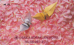RARE Télécarte Japon - Jeu - ORIGAMI - Cocotte En Papier / Osaka Hotel - Paper Bird Japan Phonecard - Papier Kunst TK 71 - Spelletjes